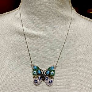 Butterfly Necklace with Pave Crystals